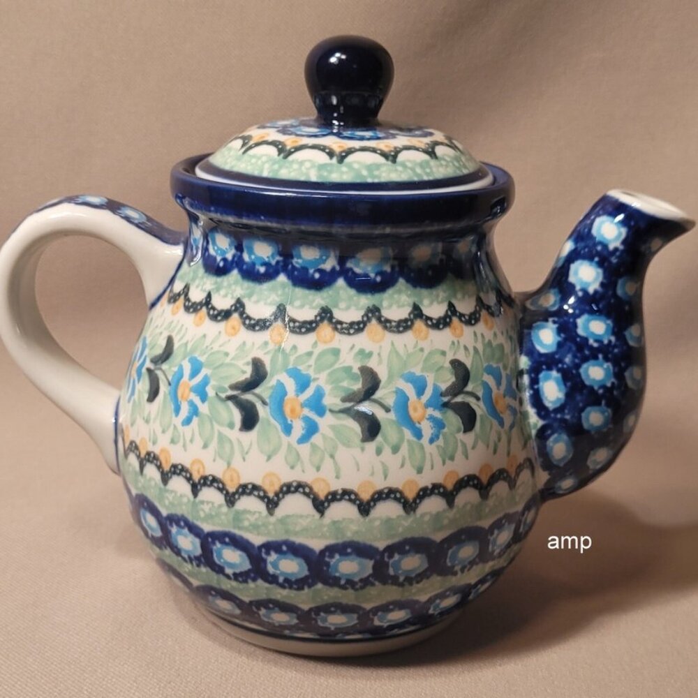 Unikat Polish Pottery Tea Or Coffee Pot 20 Ounces NEW!